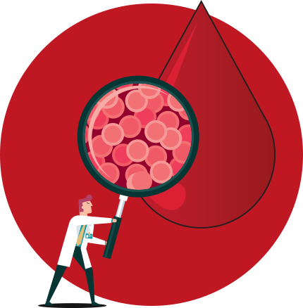 doctor and blood illustration